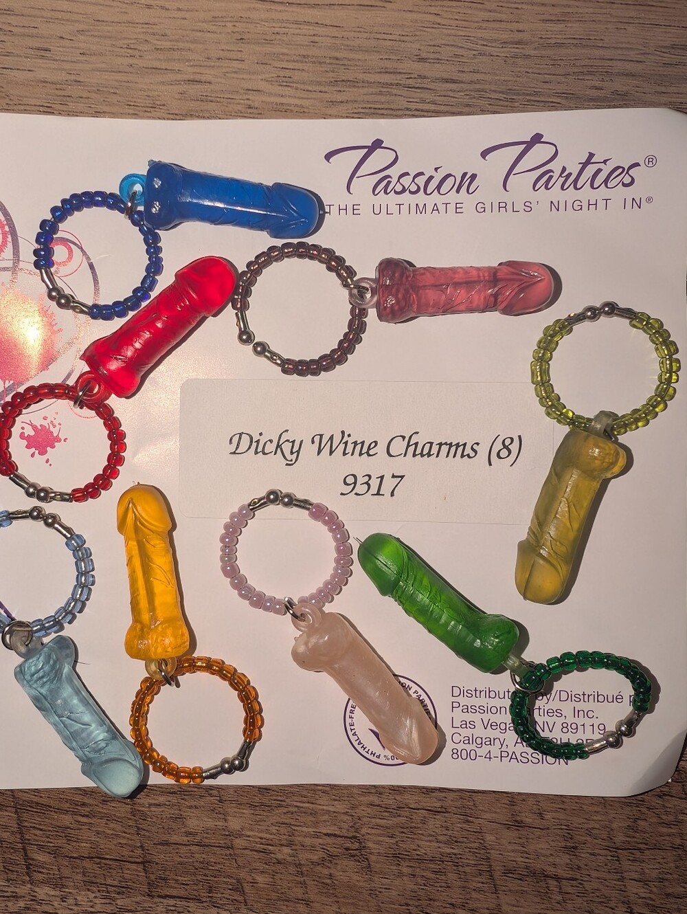 Dicky Wine Charms (8) - Multicolor